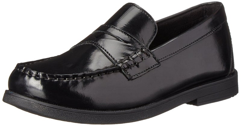 Florsheim فلورشايم كروكيت بيني جونيور للأولاد الصغار - حذاء سهل الارتداء، 4 م الولايات المتحدة للأطفال الكبار، أسود - Image 1